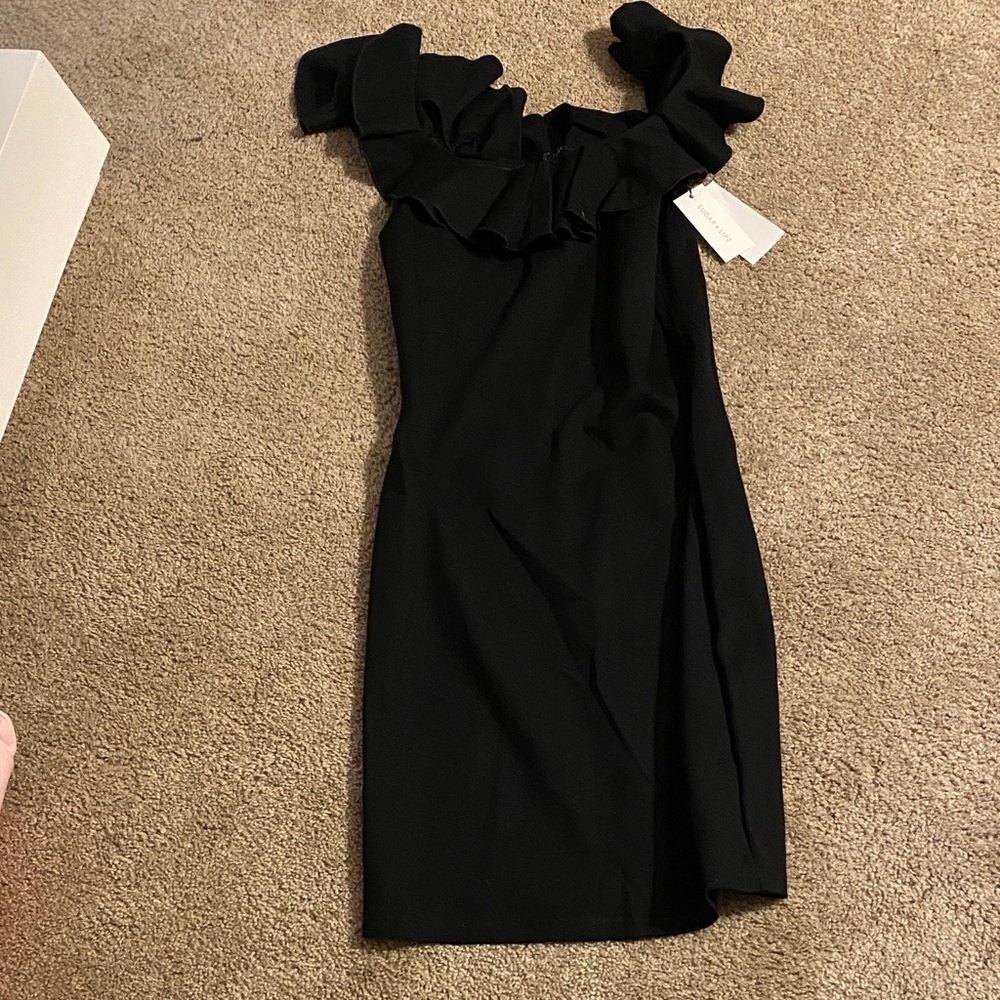 Elegant Black Ruffle Dress